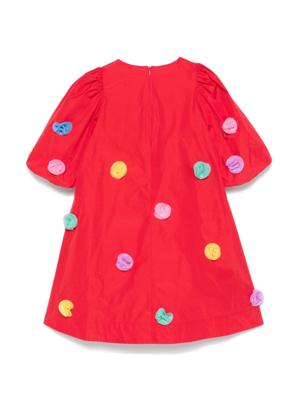 Abito con inserti in tulle floreale per bambina Stella McCartney Kids rosso con chiusura con zip posteriore - Rubino Kids