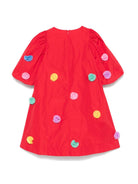 Abito con inserti in tulle floreale per bambina Stella McCartney Kids rosso con chiusura con zip posteriore - Rubino Kids