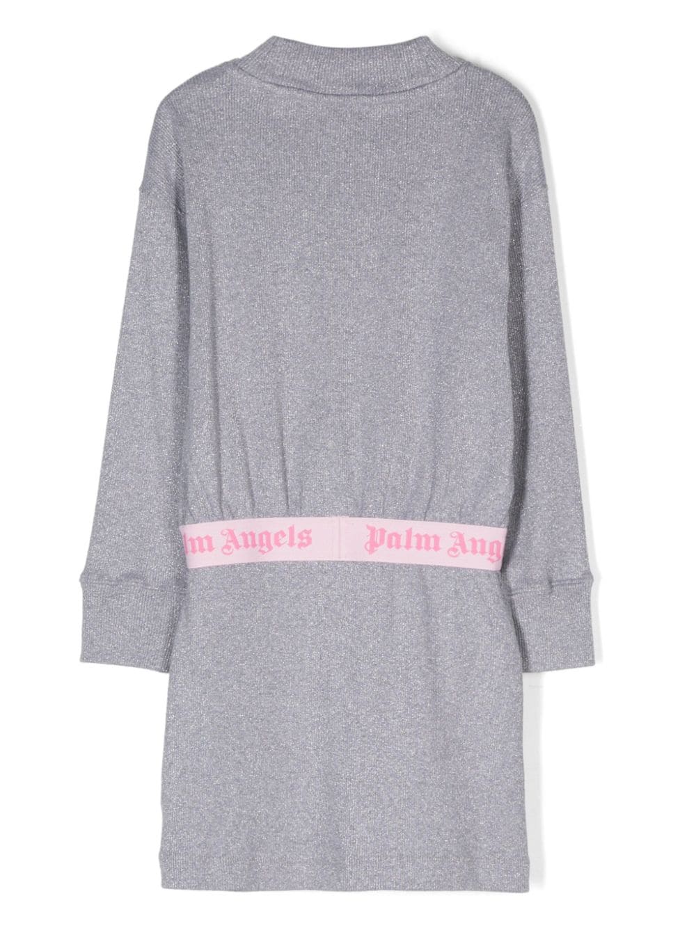 Abito con logo in vita per bambina Palm Angels Kids grigio con girocollo - Rubino Kids