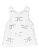 Abito con logo per neonata Elisabetta Franchi La Mia Bambina bianco con scollo rotondo - Rubino Kids