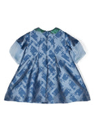 Abito con motivo in pied - de - poule jacquard - Rubino Kids