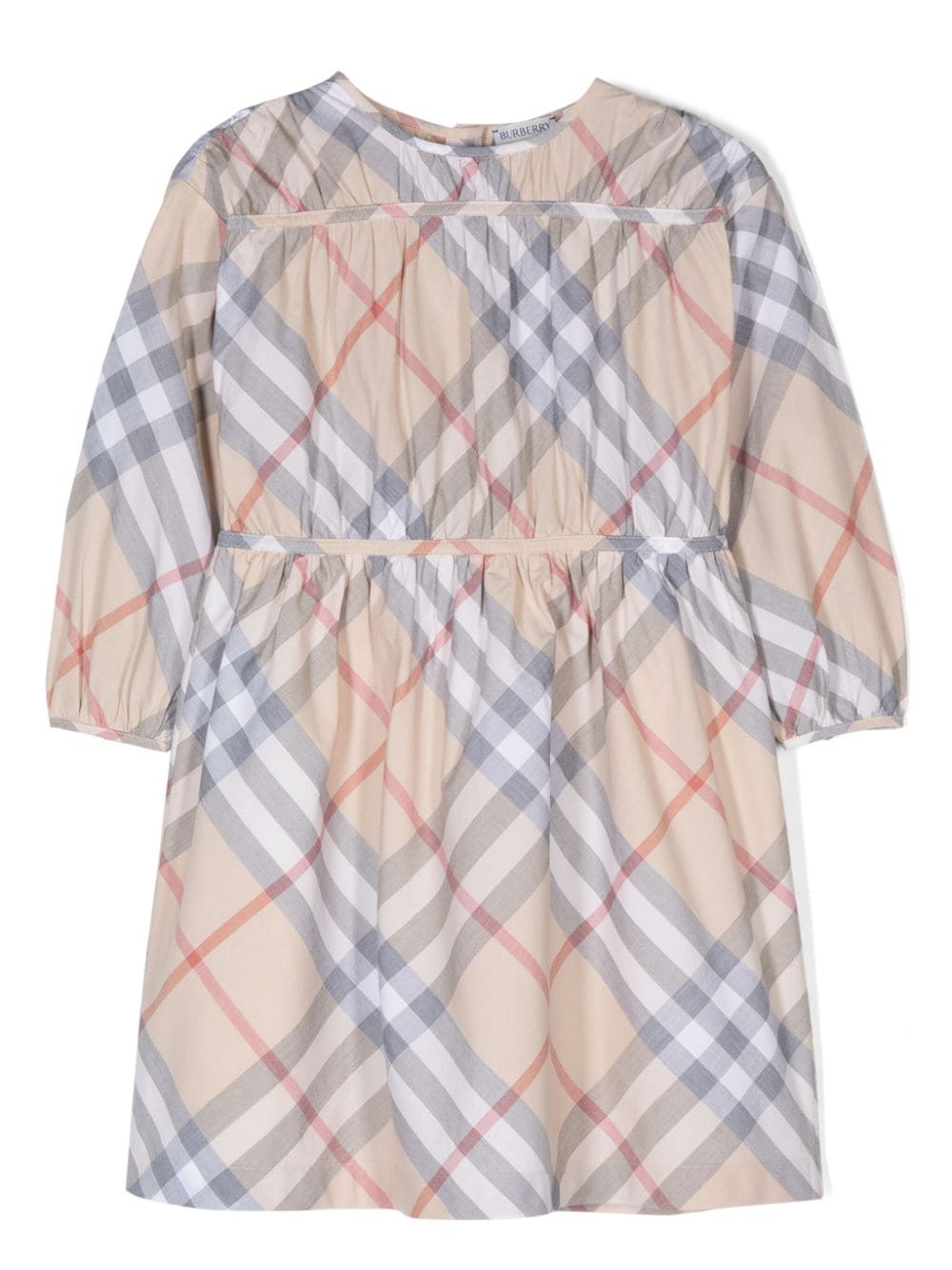 Abito con motivo Vintage Check per bambina Burberry Kids beige con scollo rotondo - Rubino Kids