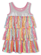 Abito con paillettes per bambina Billieblush multicolor con design increspato - Rubino Kids