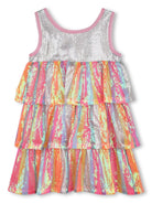 Abito con paillettes per bambina Billieblush multicolor con design increspato - Rubino Kids