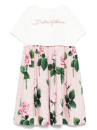 Abito con paillettes per bambina Dolce & Gabbana Kids multicolor con stampa a fiori - Rubino Kids