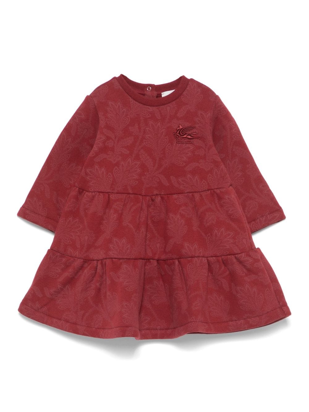 Abito con ricamo Pegaso per neonata ETRO KIDS rosso con trama jersey - Rubino Kids