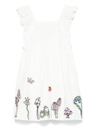 Abito con ricamo per bambina Stella McCartney Kids bianco con fodera parziale - Rubino Kids