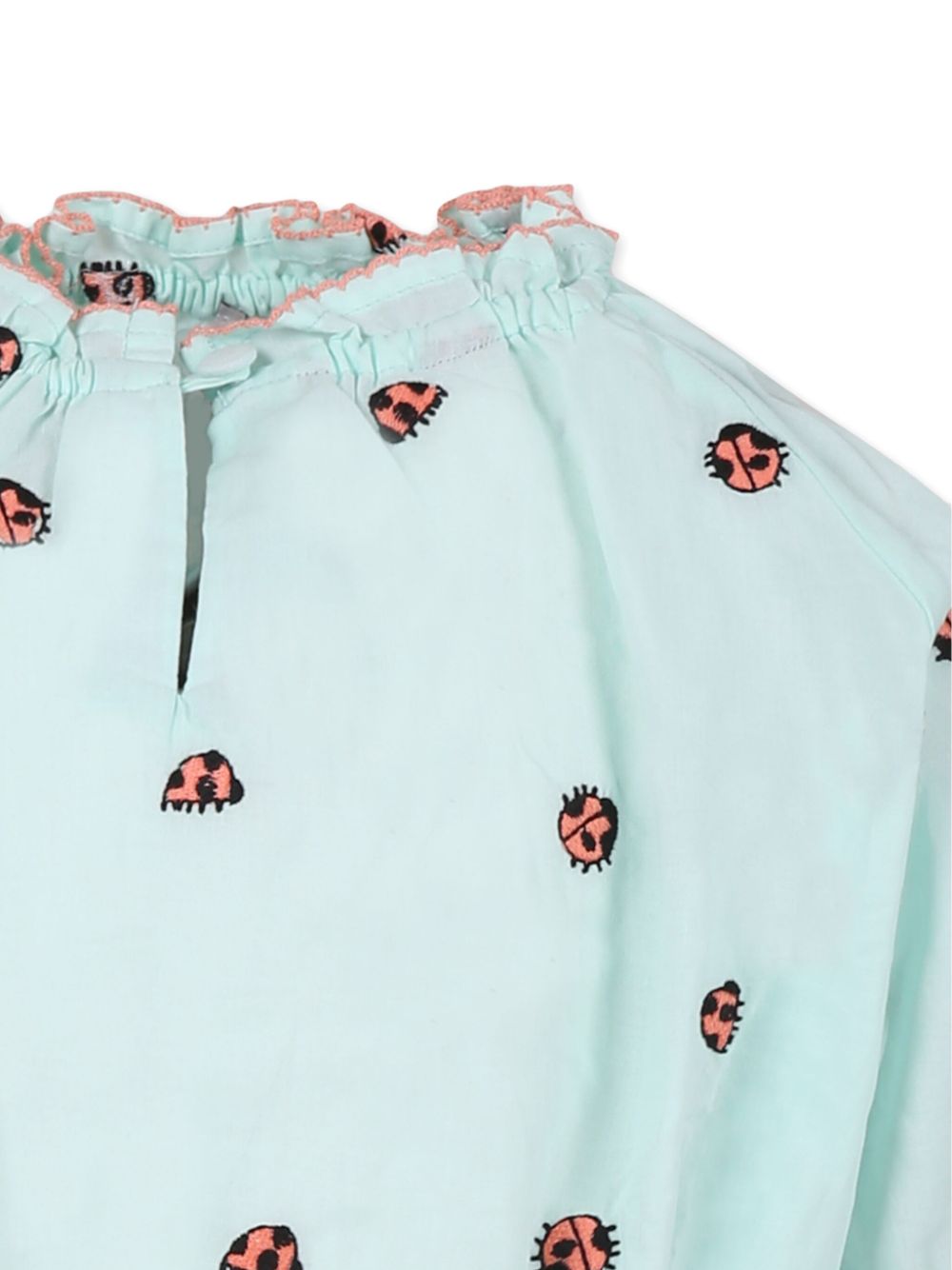 Abito con ricamo per bambina Stella McCartney Kids verde con orli elasticizzati - Rubino Kids