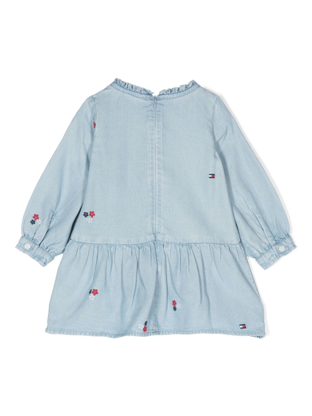 Abito con ricamo per neonata Tommy Hilfiger Junior azzurro con scollo a goccia - Rubino Kids