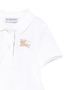 Abito con ricamo per neonato Burberry Kids bianco con colletto stile polo - Rubino Kids