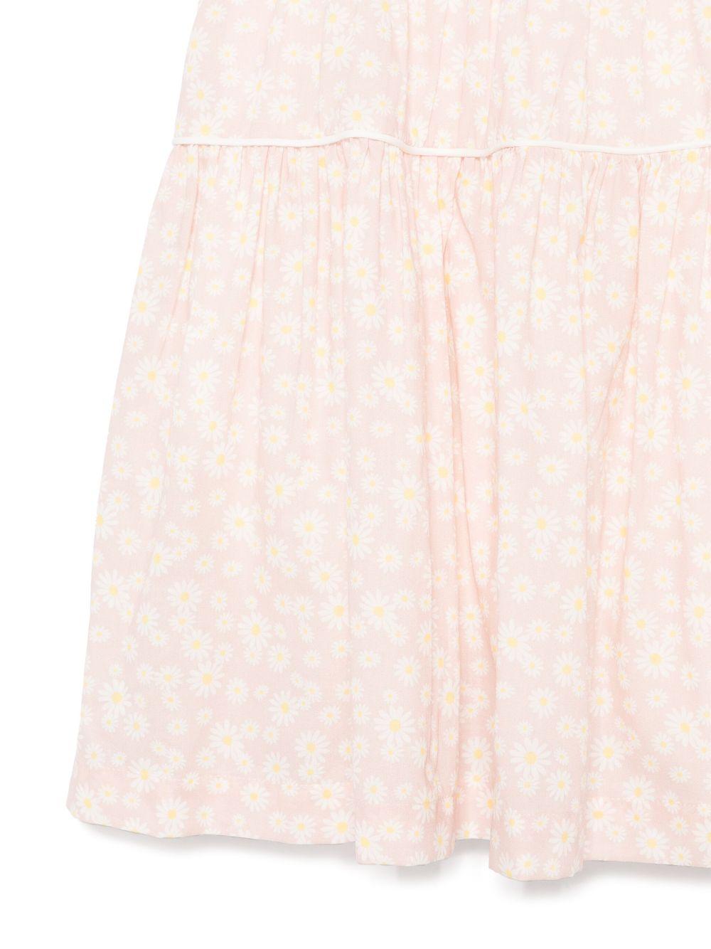 Abito con stampa a fiori per bambina Il Gufo rosa con fodera integrale - Rubino Kids