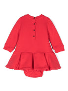 Abito con stampa logo per neonata Balmain Kids rosso con design glitterati - Rubino Kids