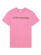 Abito con stampa per bambina Marc Jacobs Kids rosa con trama jersey - Rubino Kids