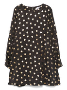 Abito con stampa per bambina Moschino Kids nero con stampa cuori all - over - Rubino Kids