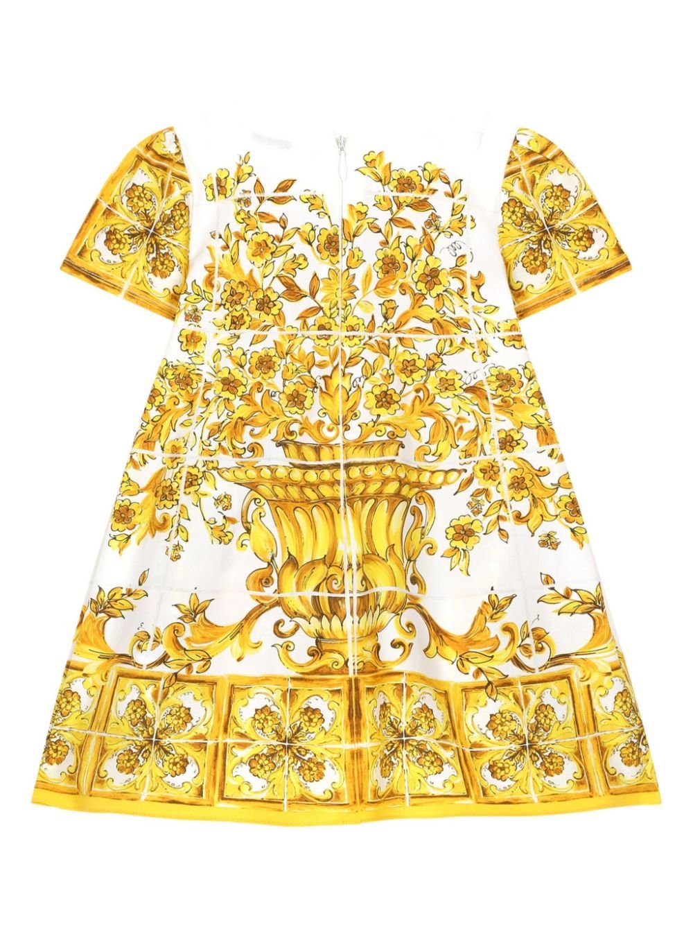 Abito con stampa per neonata Dolce & Gabbana Kids giallo con gonna svasata - Rubino Kids