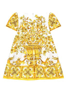 Abito con stampa per neonata Dolce & Gabbana Kids giallo con gonna svasata - Rubino Kids