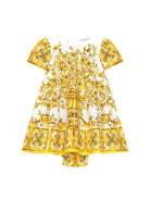 Abito con stampa per neonata Dolce & Gabbana Kids giallo con gonna svasata - Rubino Kids