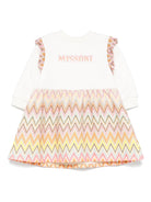 Abito con stampa per neonata Missoni Kids bianco a zigzag - Rubino Kids