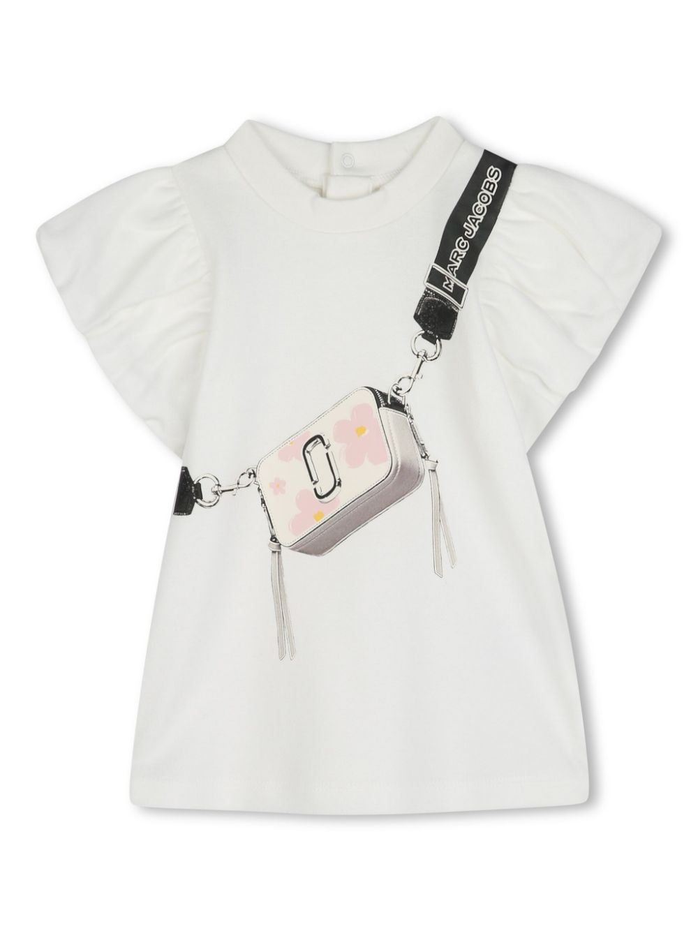 Abito con stampa Snapshot per neonata Marc Jacobs Kids bianco con girocollo - Rubino Kids