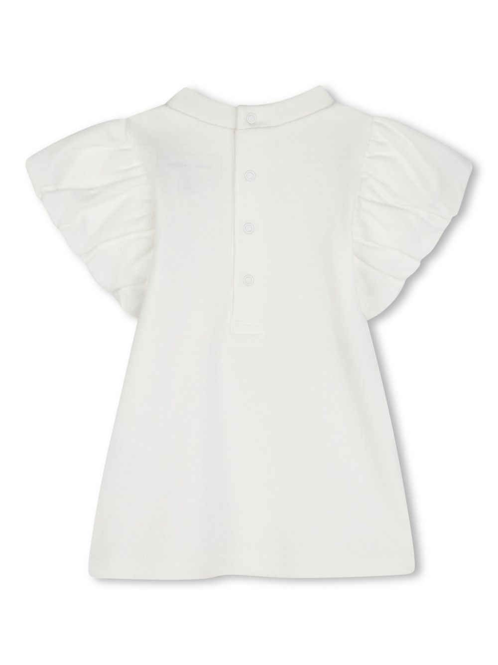 Abito con stampa Snapshot per neonata Marc Jacobs Kids bianco con girocollo - Rubino Kids