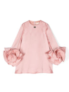 Abito con volant per bambina Elisabetta Franchi La Mia Bambina rosa con scollo rotondo - Rubino Kids