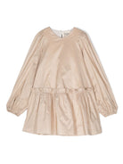 Abito corto per bambina Douuod Kids beige con ruches - Rubino Kids