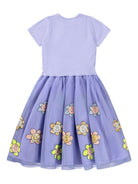 Abito Cyrusila per bambina Molo viola con stampa fiori - Rubino Kids