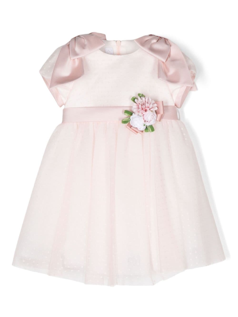 Abito elegante per neonata Colorichiari rosa con applicazione a fiori - Rubino Kids