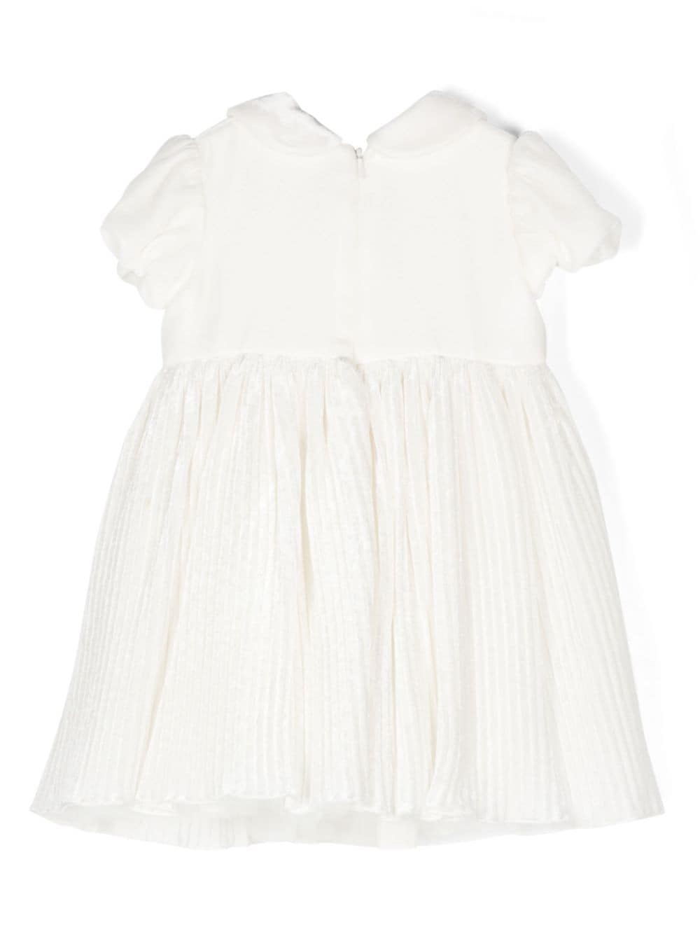 Abito elegante per neonata Monnalisa bianco con decorazione in cristalli - Rubino Kids