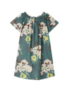 Abito Goldie per bambina Bonpoint verde con stampa a fiori - Rubino Kids