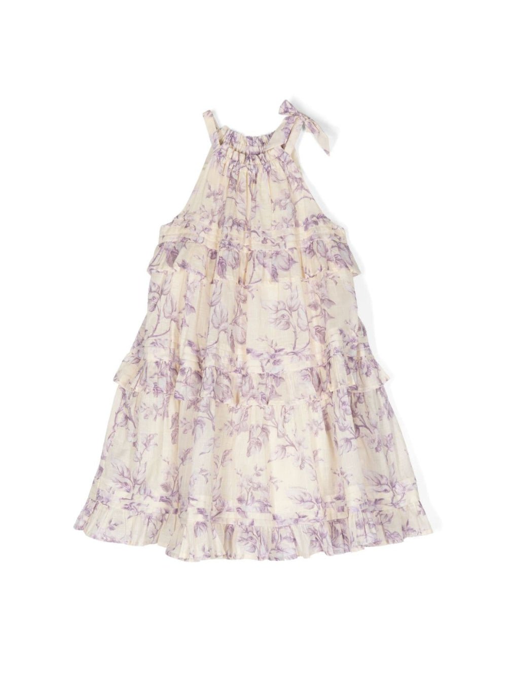 Abito in cotone a strati floreale per bambina ZIMMERMANN Kids multicolor con gonna a balze - Rubino Kids