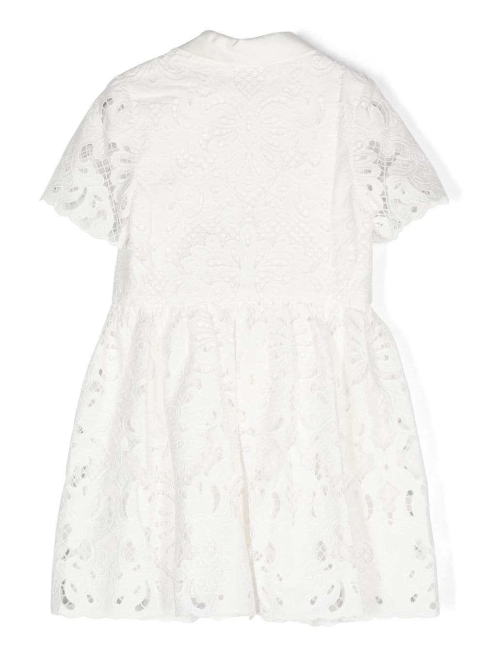 Abito in cotone con pizzo guipure - Rubino Kids