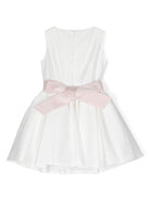 Abito in satin con applicazioni floreali - Rubino Kids