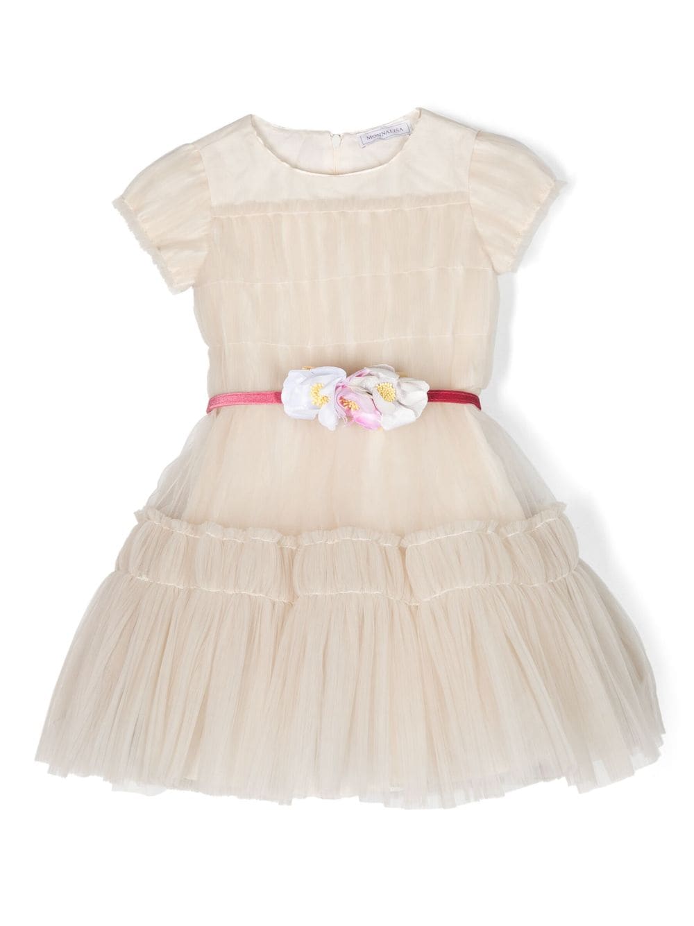 abito in tulle con applicazioni floreali - Rubino Kids