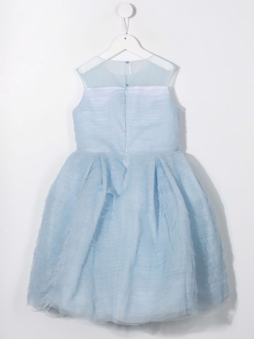 Abito in tulle per bambina Marchesa Kids Couture azzurro con dettaglio bouquet - Rubino Kids