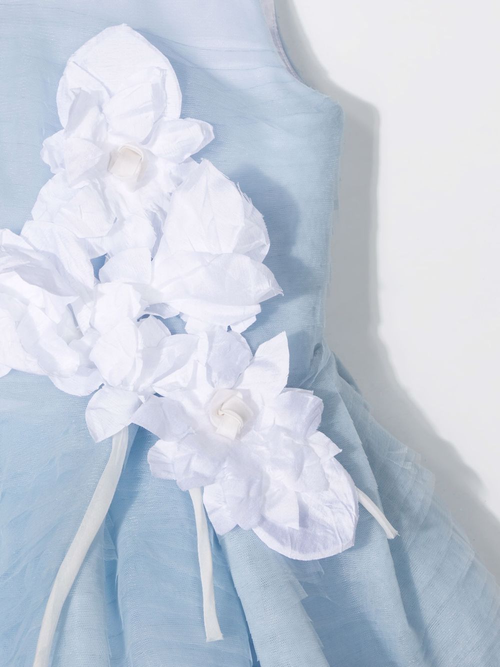 Abito in tulle per bambina Marchesa Kids Couture azzurro con dettaglio bouquet - Rubino Kids