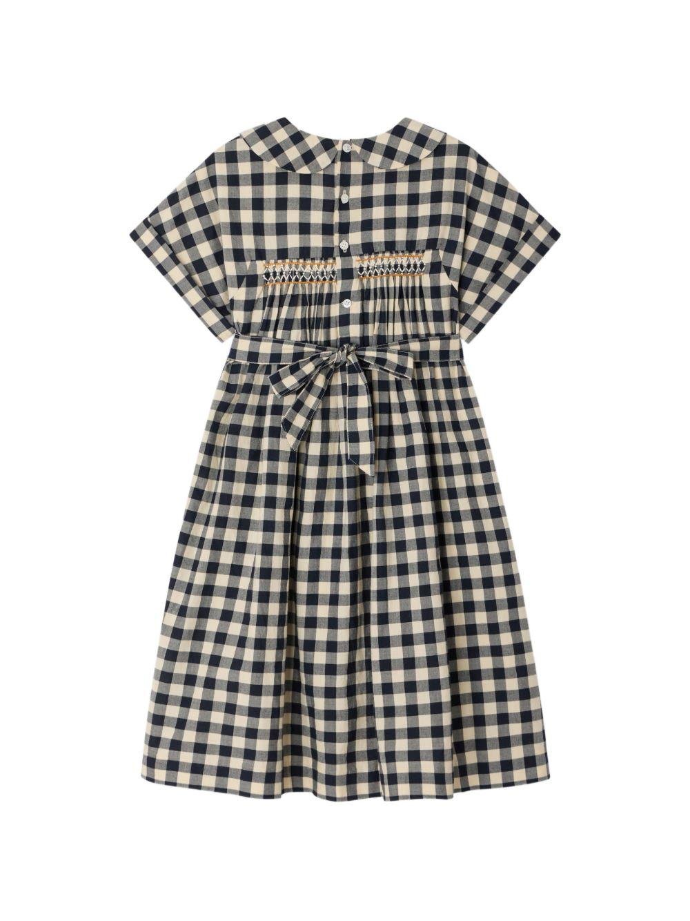 Abito Lelou per bambina Bonpoint multicolore con motivo a quadri - Rubino Kids