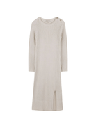 Abito lungo per bambina Michael Kors Kids beige a coste e maniche lunghe - Rubino Kids