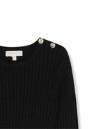 Abito lungo per bambina Michael Kors Kids nero a coste e maniche lunghe - Rubino Kids