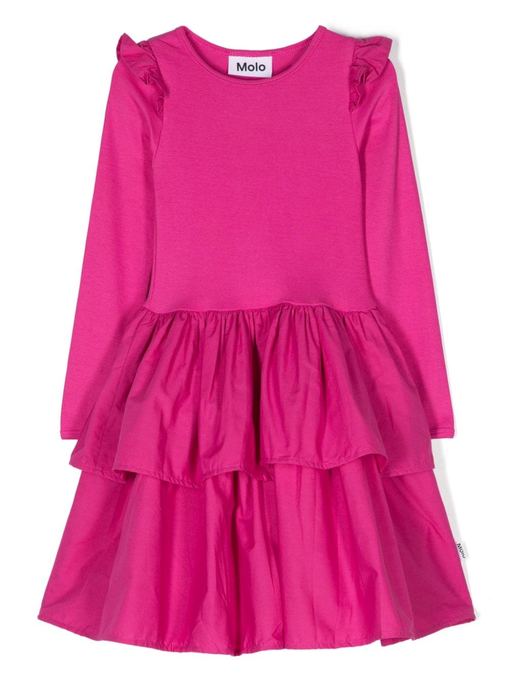 Abito midi Cathi per bambina Molo fucsia con jersey leggero - Rubino Kids