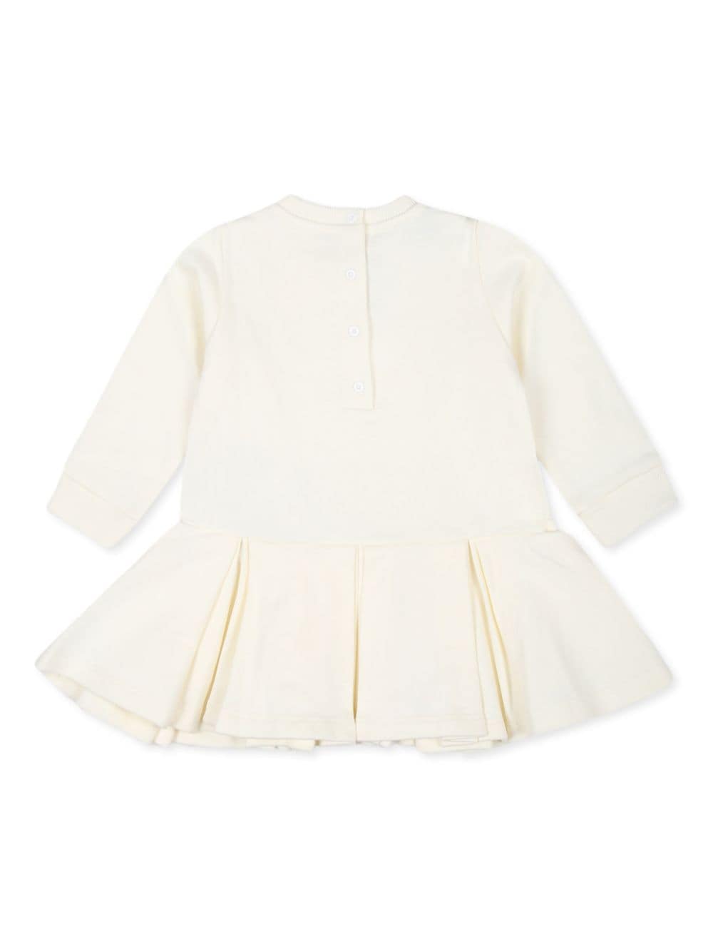 Abito modello felpa con ricamo per neonata Balmain Kids bianco con girocollo - Rubino Kids