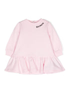 Abito modello felpa con ricamo per neonata Balmain Kids rosa con girocollo - Rubino Kids