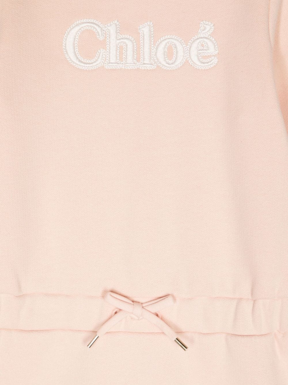 Abito modello felpa con ricamo per neonata Chloé Kids con trama jersey - Rubino Kids