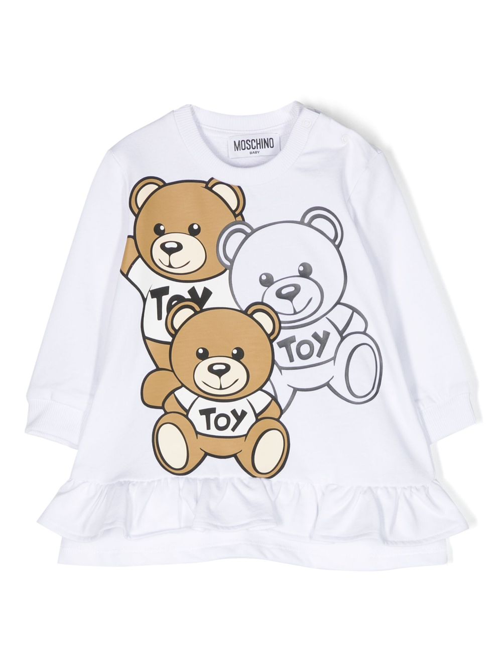 Abito modello T-shirt in cotone con stampa logo - Rubino Kids