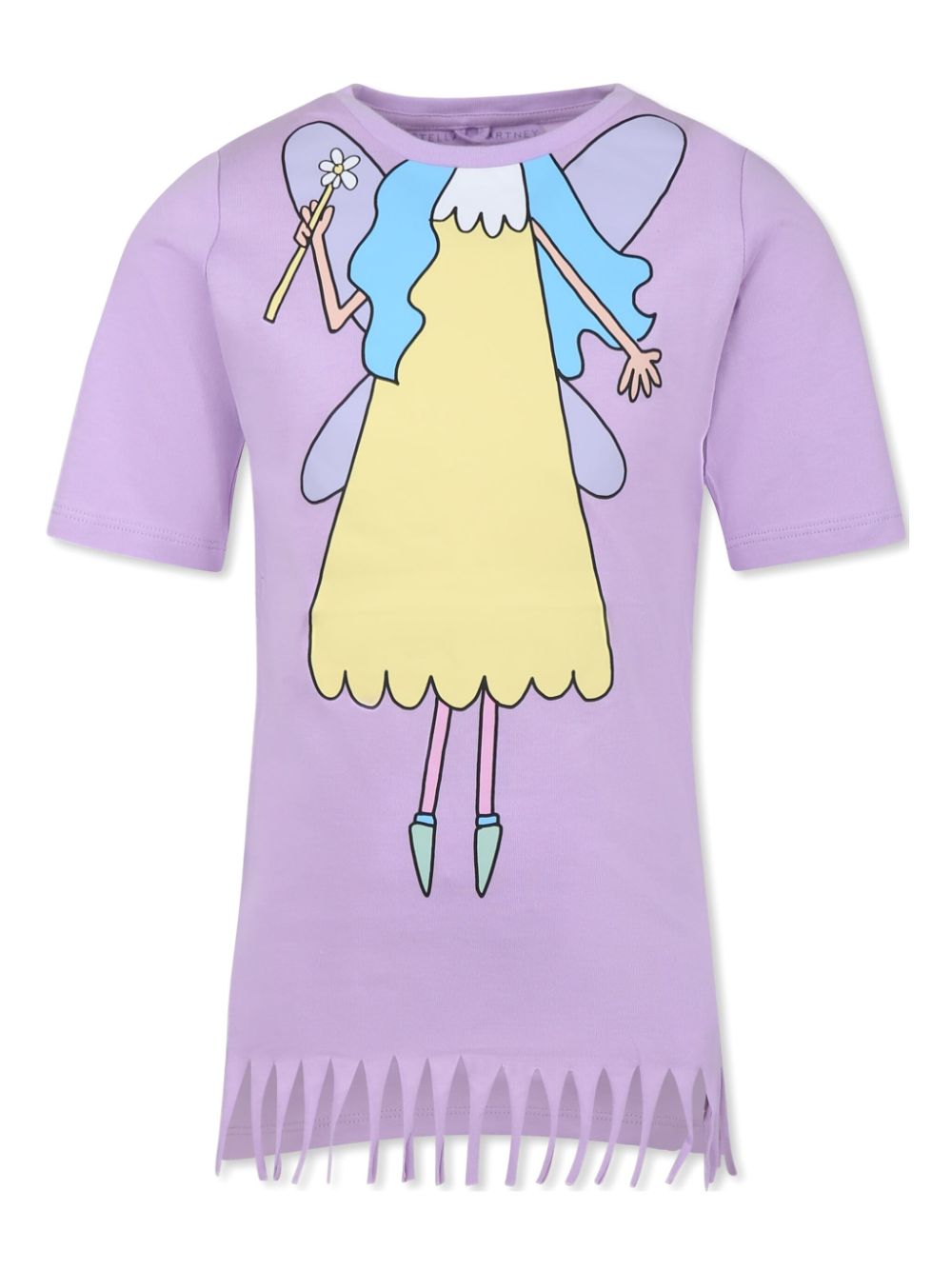 Abito modello T-shirt per bambina Stella McCartney Kids viola con stampa fatina<BR/><BR/> - Rubino Kids