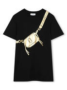 Abito modello T-shirt Snapshot per bambina Marc Jacobs Kids nero con girocollo - Rubino Kids