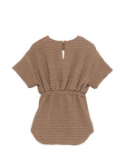 Abito per ambina Douuod Kids marrone con scollo rotondo - Rubino Kids