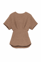 Abito per ambina Douuod Kids marrone con scollo rotondo - Rubino Kids
