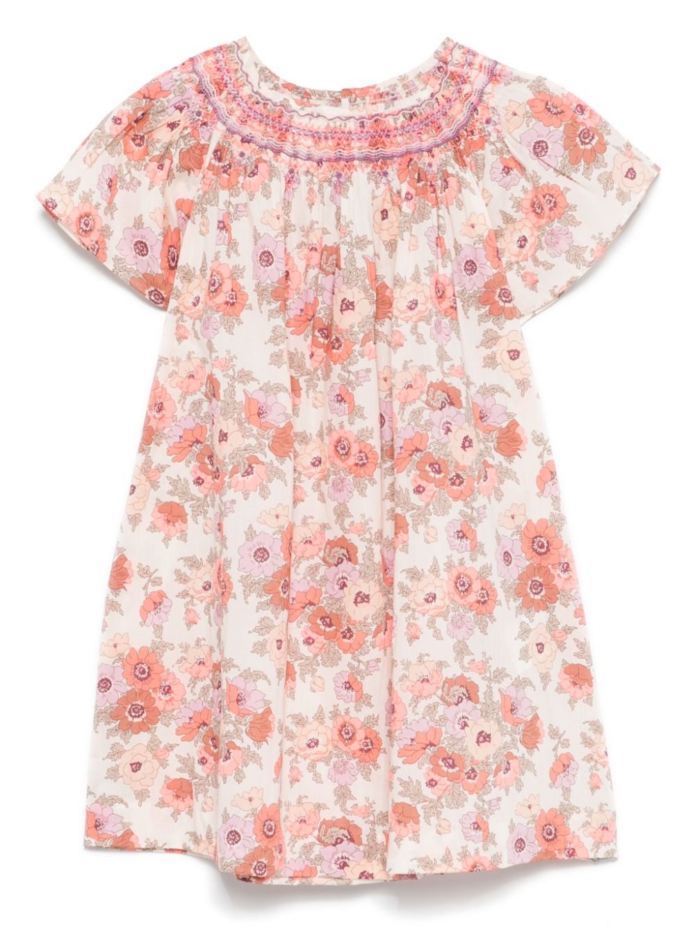 Abito per bambina Bonpoint arlene beige con stampa con fiori all - over - Rubino Kids