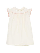 Abito per bambina Bonpoint bianco avorio con colletto a punta - Rubino Kids